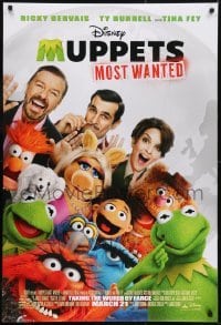 3g640 MUPPETS MOST WANTED advance DS 1sh 2014 Ricky Gervais, Ty Burrell, Tina Fey!