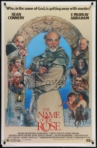 3g646 NAME OF THE ROSE 1sh 1986 Der Name der Rose, great Drew Struzan art of Sean Connery as monk!