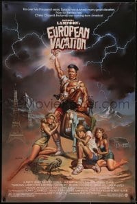 3g648 NATIONAL LAMPOON'S EUROPEAN VACATION 1sh 1985 Chevy Chase, wacky fantasy art by Vallejo!