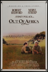 3g671 OUT OF AFRICA advance 1sh 1985 Robert Redford & Meryl Streep, directed by Sydney Pollack!