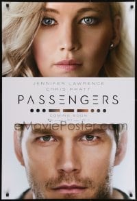3g677 PASSENGERS int'l teaser DS 1sh 2016 close-up images of Jennifer Lawrence and Chris Pratt!