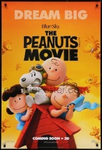 3g679 PEANUTS MOVIE style N int'l teaser DS 1sh 2015 image of Charlie Brown, Snoopy & the gang!