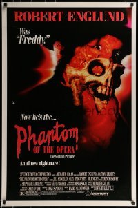 3g685 PHANTOM OF THE OPERA 1sh 1989 Robert Englund was Freddy and now he's the phantom!