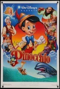 3g689 PINOCCHIO DS 1sh R1992 Disney classic cartoon about a wooden boy who wants to be real!