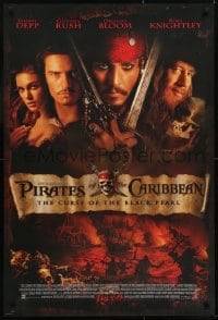 3g690 PIRATES OF THE CARIBBEAN advance DS 1sh 2003 Geoffrey Rush, Knightley, Johnny Depp & cast!