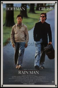 3g718 RAIN MAN advance 1sh 1988 Tom Cruise & autistic Dustin Hoffman, directed by Barry Levinson!