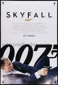 3g786 SKYFALL int'l advance DS 1sh 2012 October style, Craig as James Bond on back shooting gun!
