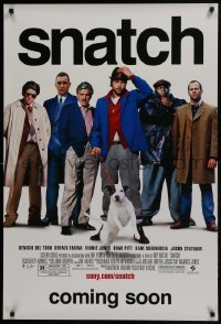 3g797 SNATCH advance 1sh 2000 cool image of Brad Pitt, Jason Statham, Benicio Del Toro & cast!