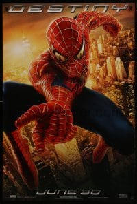 3g815 SPIDER-MAN 2 teaser 1sh 2004 great image of Tobey Maguire in the title role, Destiny!