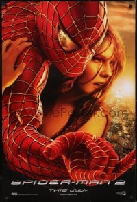 3g814 SPIDER-MAN 2 int'l teaser DS 1sh 2004 image of Tobey Maguire & Kirsten Dunst, Sacrifice!