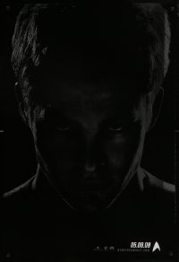 3g825 STAR TREK teaser DS 1sh 2009 Chris Pine as Captain Kirk over black background, misprint!