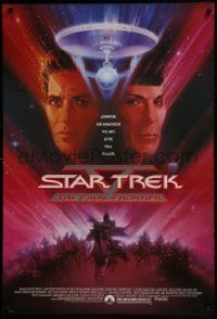 3g833 STAR TREK V 1sh 1989 The Final Frontier, art of William Shatner & Leonard Nimoy by Bob Peak!