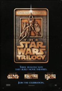 3g024 STAR WARS TRILOGY 1sh 1997 George Lucas, Empire Strikes Back, Return of the Jedi!