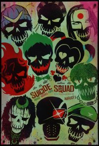 3g858 SUICIDE SQUAD teaser DS 1sh 2016 Smith, Leto as the Joker, Robbie, Kinnaman, cool art!