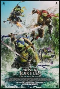 3g870 TEENAGE MUTANT NINJA TURTLES OUT OF THE SHADOWS int'l advance DS 1sh 2016 cast image in water!