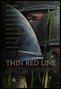 3g879 THIN RED LINE style B 1sh 1998 Sean Penn, Woody Harrelson & Jim Caviezel in WWII!