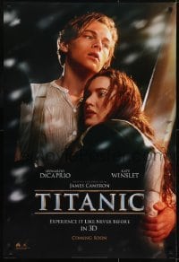 3g890 TITANIC style A int'l DS 1sh R2012 Leonardo DiCaprio & Winslet, Cameron, collide with destiny!