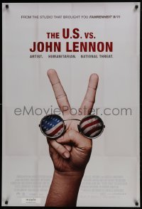 3g918 U.S. VS. JOHN LENNON int'l DS 1sh 2006 John & Yoko Ono, cool image of glasses & peace sign!