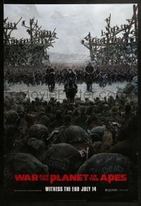 3g943 WAR FOR THE PLANET OF THE APES style C teaser DS 1sh 2017 Caesar and two large armies!