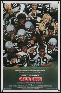 3g959 WILDCATS 1sh 1985 Goldie Hawn, Woody Harrelson, Wesley Snipes, football!