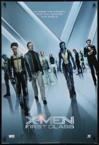 3g991 X-MEN: FIRST CLASS style E int'l teaser DS 1sh 2011 James McAvoy, Bacon, Marvel sci-fi!