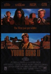 3g996 YOUNG GUNS II int'l DS 1sh 1990 Emilio Estevez, Christian Slater & Keifer Sutherland!