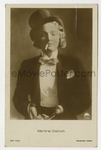 3h031 MARLENE DIETRICH 5126/1 German Ross postcard 1930s great portrait in tuxedo from Morocco!