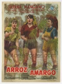 3h116 BITTER RICE Spanish herald 1953 different image of Silvana Mangano & girls in rice field!