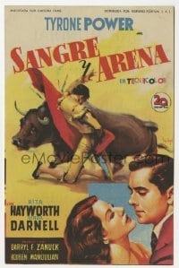 3h118 BLOOD & SAND Spanish herald 1949 Tyrone Power, Rita Hayworth, different Soligo matador art!