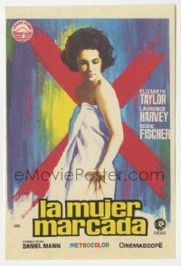 3h126 BUTTERFIELD 8 Spanish herald R1972 different Jano art of sexy call girl Elizabeth Taylor!
