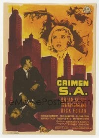 3h133 CHICAGO CONFIDENTIAL Spanish herald 1958 different art of Brian Keith & Beverly Garland!