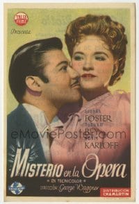 3h137 CLIMAX vertical Spanish herald 1948 different romantic c/u of Turhan Bey & Susanna Foster!
