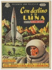 3h152 DESTINATION MOON Spanish herald 1953 Robert A. Heinlein, different art of rocket & astronauts!