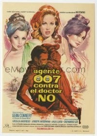 3h164 DR. NO Spanish herald 1963 different art of Sean Connery as James Bond & sexy girls by Mac!