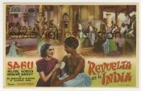 3h166 DRUMS Spanish herald 1946 different image of Sabu & Valerie Hobson in mystic India!