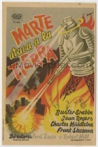 3h172 FLASH GORDON'S TRIP TO MARS Spanish herald 1947 different Baneo art of robot destroying city!