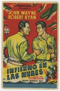 3h173 FLYING LEATHERNECKS Spanish herald 1953 Lloan art of John Wayne & Robert Ryan, Howard Hughes