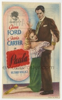 3h180 FRAMED Spanish herald 1949 different art of sexy Janis Carter begging Glenn Ford!