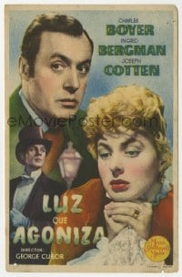 3h190 GASLIGHT Spanish herald 1947 Ingrid Bergman, Joseph Cotten, Charles Boyer, different!