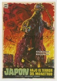 3h197 GODZILLA Spanish herald 1956 Gojira, Toho, sci-fi classic, cool Mac Gomez monster art!