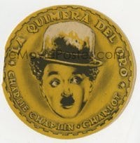 3h199 GOLD RUSH die-cut Spanish herald R1940s Charlie Chaplin classic, cool different artwork!