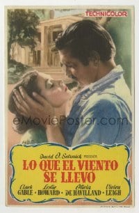 3h202 GONE WITH THE WIND Spanish herald R1970s romantic close up of Clark Gable & Vivien Leigh!