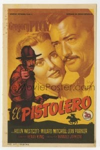 3h208 GUNFIGHTER Spanish herald 1950 different art of outlaw Gregory Peck by Soligo!