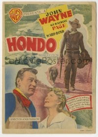 3h214 HONDO Spanish herald 1954 two great images of cowboy John Wayne + Geraldine Page