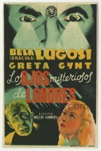 3h222 HUMAN MONSTER Spanish herald R1940s completely different art of Bela Lugosi, Edgar Wallace!