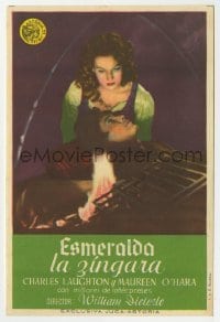 3h223 HUNCHBACK OF NOTRE DAME Spanish herald 1944 different image of Maureen O'Hara!