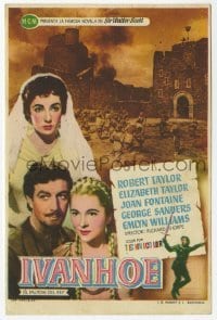 3h230 IVANHOE Spanish herald 1953 Elizabeth Taylor, Robert Taylor, Joan Fontaine, different!