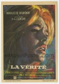 3h242 LA VERITE Spanish herald 1970 Mac Gomez art of Brigitte Bardot, Henri-Georges Clouzot!
