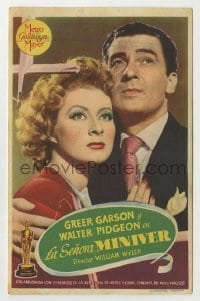 3h273 MRS. MINIVER Spanish herald 1946 different close up of Greer Garson & Walter Pidgeon!