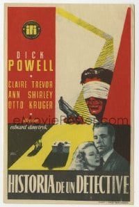 3h274 MURDER, MY SWEET Spanish herald 1954 Powell, Trevor, Raymond Chandler, Marti Ripoll art!